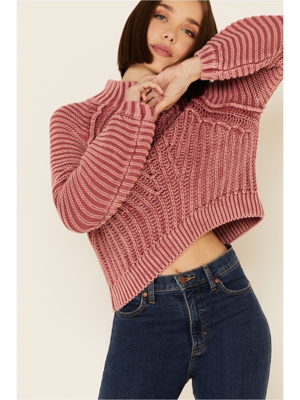 Free People Sweetheart Sweater 100% Cotton Size Large